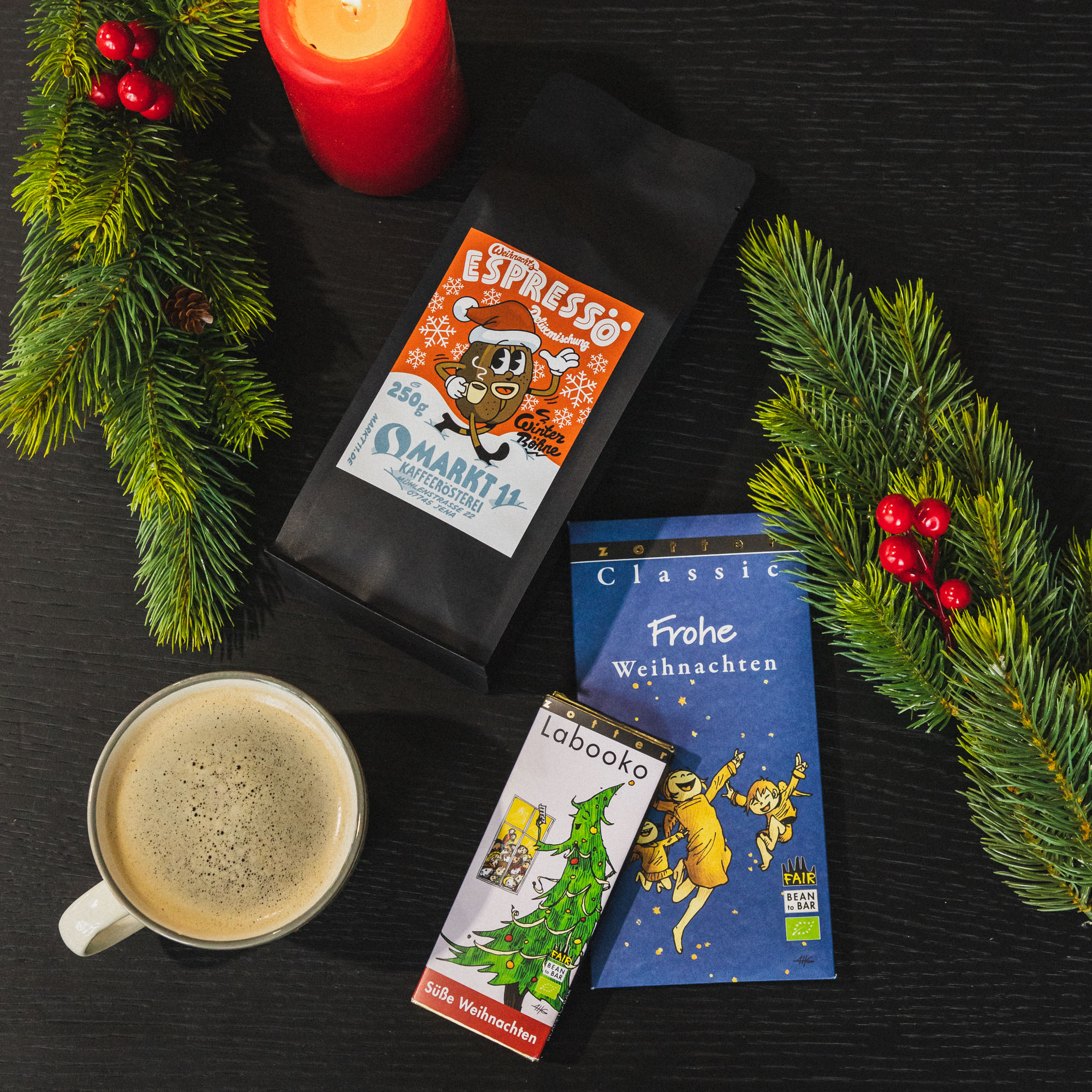 Weihnachtsvorbereitungen in der Markt 11 Kaffeerösterei